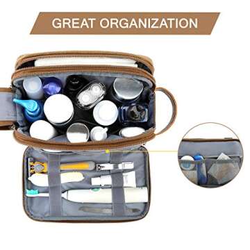 BAGSMART Toiletry Bag for Men - Stylish Canvas Travel Organizer Dopp Kit