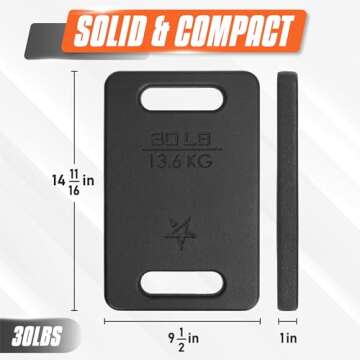 Yes4All Cast Iron Ruck Weight, Weighted Plate for Rucking, Swings, Squat, Strength Training, Fitness...