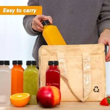 Moretoes 20pcs 12oz Reusable Juice Bottles with Caps