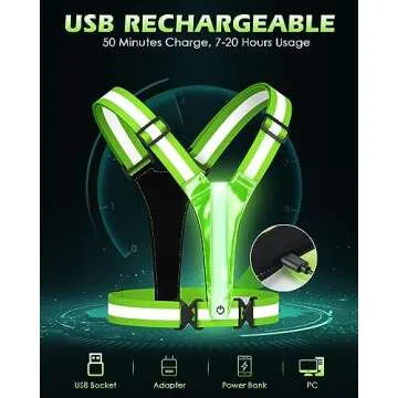 Zacro LED Reflective Vest - High Visibility for Nighttime Safety