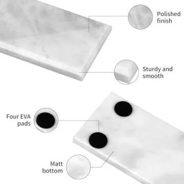 HESHIBI Marble Incense Holder Tray Incense Burner Modern Minimalist Home Deco and Desk Incense Holder for Sticks (Grey White)