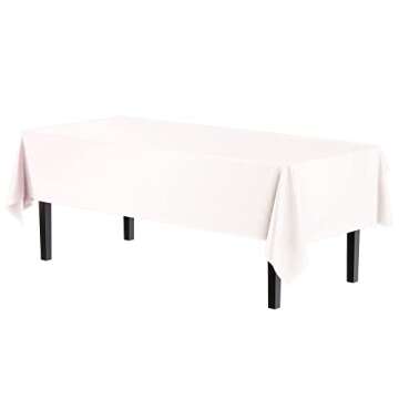 Party Solids 6-Pack Premium Plastic Tablecloths in White