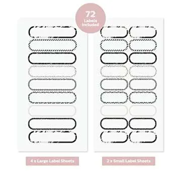 ThreeKin Waterproof Custom Label Stickers - 72 Pack