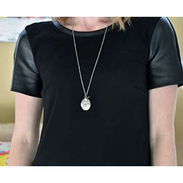 Mint Jules Antique Swallow Bird and Pearl Charm Pendant Picture Locket Necklace (Silver)