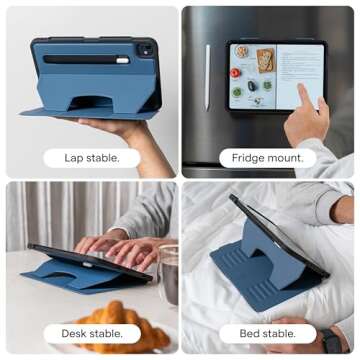Zugu Case for iPad Pro 11 (M4) 2024, Slim Protective Cover with Apple Pencil Holder, Auto Wake/Sleep, Multiple Viewing Angles, iPad Pro 11 Inch Cover, Phone Protector, Slate Blue
