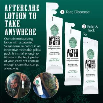 After Inked Tattoo Aftercare Lotion – Hydrating Cream for Vibrant Tattoos, 50-Pack