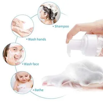 4 Pcs 3.4 oz 100 ML Clear Plastic Empty Travel Bottle,Mini BPA Free Foaming Soap Dispenser Pump for Cleaning, Travel, Shampoo, Cosmetics. 6 Labels Free.