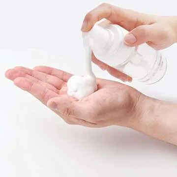 4 Pcs 3.4 oz 100 ML Clear Plastic Empty Travel Bottle,Mini BPA Free Foaming Soap Dispenser Pump for Cleaning, Travel, Shampoo, Cosmetics. 6 Labels Free.