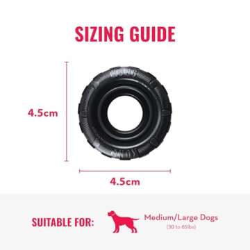KONG Extreme Tires - KONG's Most Durable Natural Rubber Chew & Fetch Toy - Treat Dispenser Dog Tire Toy - Pet Supplies for Outdoor & Indoor Play - For Medium/Large Dogs