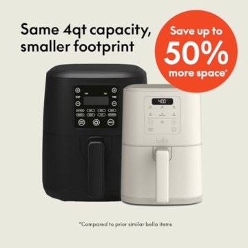 Bella Slim Air Fryer with 6 Preset Cooking Options