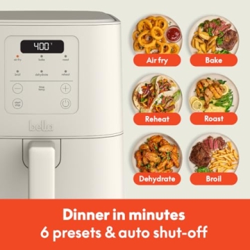 Bella Slim Air Fryer with 6 Preset Cooking Options