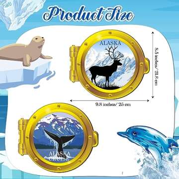 Kanayu 2 Pcs Alaska Cruise Door Decoration Magnetic Large Cruise Door Magnets Funny Refrigerator Mag...