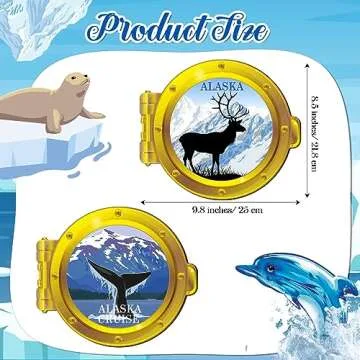Kanayu 2 Pcs Alaska Cruise Door Decoration Magnetic Large Cruise Door Magnets Funny Refrigerator Mag...