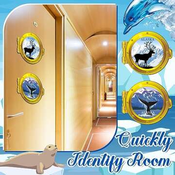Kanayu 2 Pcs Alaska Cruise Door Decoration Magnetic Large Cruise Door Magnets Funny Refrigerator Magnets Essentials for Carnival Cruise Ship Cruise Accessories Stateroom Cabin Gift(Deer)