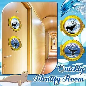 Kanayu 2 Pcs Alaska Cruise Door Decoration Magnetic Large Cruise Door Magnets Funny Refrigerator Magnets Essentials for Carnival Cruise Ship Cruise Accessories Stateroom Cabin Gift(Deer)