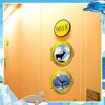 Kanayu 2 Pcs Alaska Cruise Door Decoration Magnetic Large Cruise Door Magnets Funny Refrigerator Magnets Essentials for Carnival Cruise Ship Cruise Accessories Stateroom Cabin Gift(Deer)