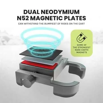 Stripebird Original Magnetic Golf Cart Phone Holder (Graphite), Golf Caddy, Coolest Golf Cart Access...