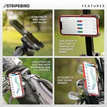 Magnetic Golf Cart Phone Holder - Stripebird