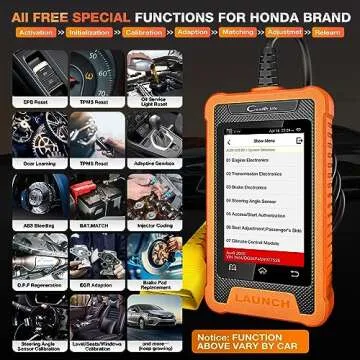 2025 LAUNCH Creader Elite OBD2 Scanner for Honda Acura, Full System Bi-Directional Diagnostic Scan Tool, Full Reset Code Reader, AUTO VIN, Battery Registration, Injector Coding, Lifetime F-Ree Update