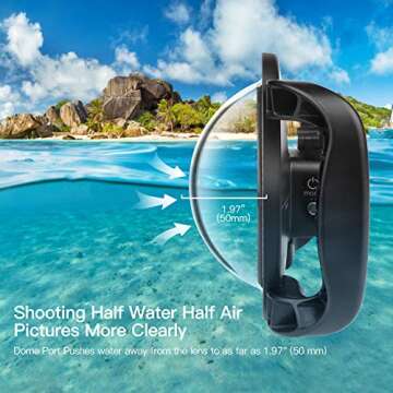 SHOOT Dome Port for GoPro Hero 13/12/11/10/9 Black - Upgraded Coating Film for Anti-Scratch, Dual Ha...