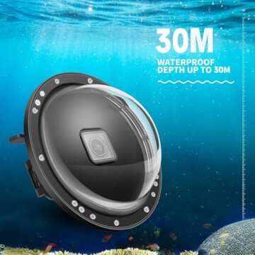 SHOOT Dome Port for GoPro Hero 13/12/11/10/9 Black - Upgraded Coating Film for Anti-Scratch, Dual Handle Stabilizer Floating Grip, Overall Waterproof Case - Shoot Over Underwater Photos/Videos