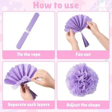 POEWAUVE Halloween Unicorn Trunk or Treat Car Decorations Kit，Colorful Paper Pom Poms Decoration with Truck Garage Door Decorations