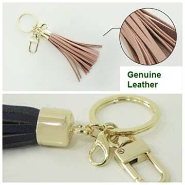 Stylish Indi-pink Leather Tassel Charm for Handbag Accessories