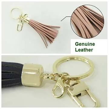 Stylish Indi-pink Leather Tassel Charm for Handbag Accessories