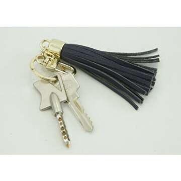 Stylish Indi-pink Leather Tassel Charm for Handbag Accessories