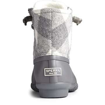 Sperry Women's Saltwater Cozy Fashion Boot, Grey Plaid, 7