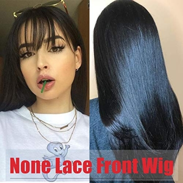 Stylish Lzlefho Virgin Straight Wig with Bangs 20inch