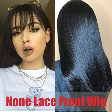 Stylish Lzlefho Virgin Straight Wig with Bangs 20inch