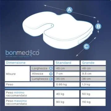 Memory Foam Gel Seat Cushion for Back Pain Relief