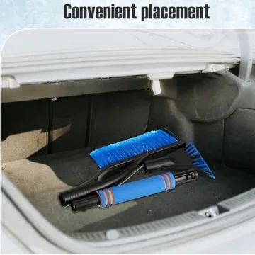Baderke Snow Brush with Detachable Ice Scrapers Car Snow Scraper and Brush with Ergonomic Foam Grip Ice Scrapers for Car Windshield Snow Removal Tool for Cars, Trucks, Windshield, Window(Blue)