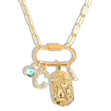 Charm Necklace for Women - Handmade Gold Carabiner Jewelry