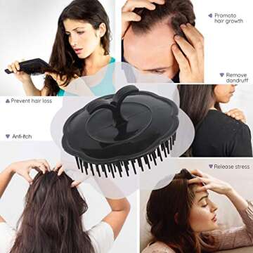 Segbeauty 2pcs Scalp Massage Shampoo Brush, Massage Hair Brush Floriated Shower Comb for Deep Cleani...
