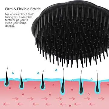 Segbeauty 2pcs Scalp Massage Shampoo Brush, Massage Hair Brush Floriated Shower Comb for Deep Cleaning Hair Men’s Hand Brush Growth Beard Brush Pet Grooming Brushes (Black)