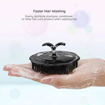 Segbeauty 2pcs Scalp Massage Shampoo Brush, Massage Hair Brush Floriated Shower Comb for Deep Cleaning Hair Men’s Hand Brush Growth Beard Brush Pet Grooming Brushes (Black)