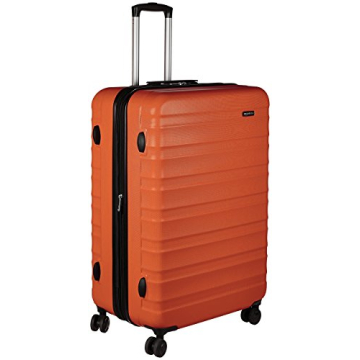 Amazon Basics Suitcase, Hardside Luggage with Spinner Wheels, Scratch-Resistant Surface, Orange, 30-...