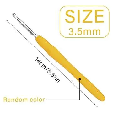 3.5 mm Crochet Hook, Ergonomic Handle for Arthritic Hands, Extra Long  Knitting Needles for Beginn...