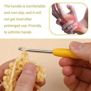 3.5 mm Crochet Hook, Ergonomic Handle for Arthritic Hands, Extra Long  Knitting Needles for Beginners and Crocheting Yarn (3.5 mm)