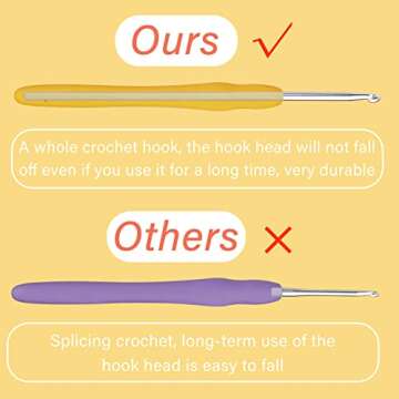 3.5 mm Crochet Hook, Ergonomic Handle for Arthritic Hands, Extra Long  Knitting Needles for Beginners and Crocheting Yarn (3.5 mm)