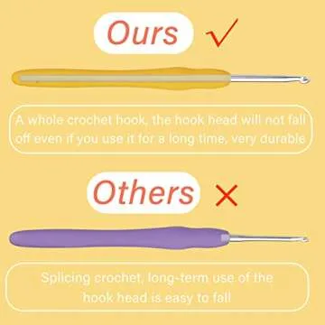3.5 mm Crochet Hook, Ergonomic Handle for Arthritic Hands, Extra Long  Knitting Needles for Beginners and Crocheting Yarn (3.5 mm)