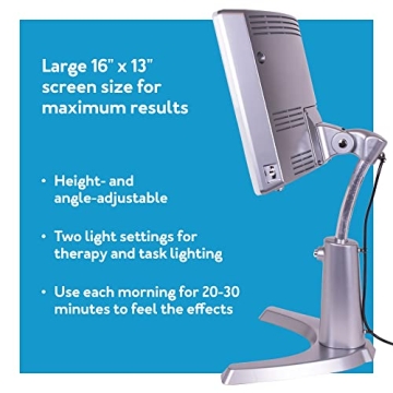 10,000 LUX Bright Light Therapy Lamp for Energy & Mood