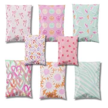 Pretty Package Store Designer Poly Mailer Variety Pack Heavy Duty Waterproof Self Seal Shipping Bags for Small Business Large Mailing Envelopes Bulk Tear Resistant Packaging 35 Pack