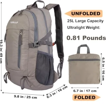 TOMULE Lightweight Waterproof Hiking Backpack for Day Trips