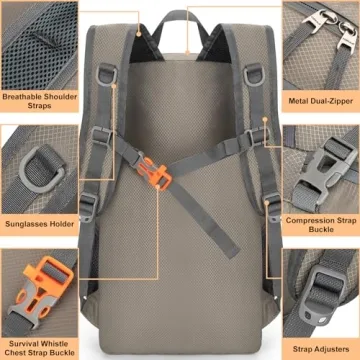 TOMULE Lightweight Waterproof Hiking Backpack for Day Trips