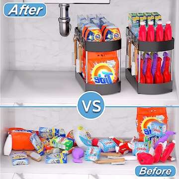 Durable JZVXX Under Sink Organizers for All Cabinets