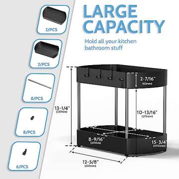 Durable JZVXX Under Sink Organizers for All Cabinets