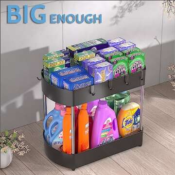 Durable JZVXX Under Sink Organizers for All Cabinets